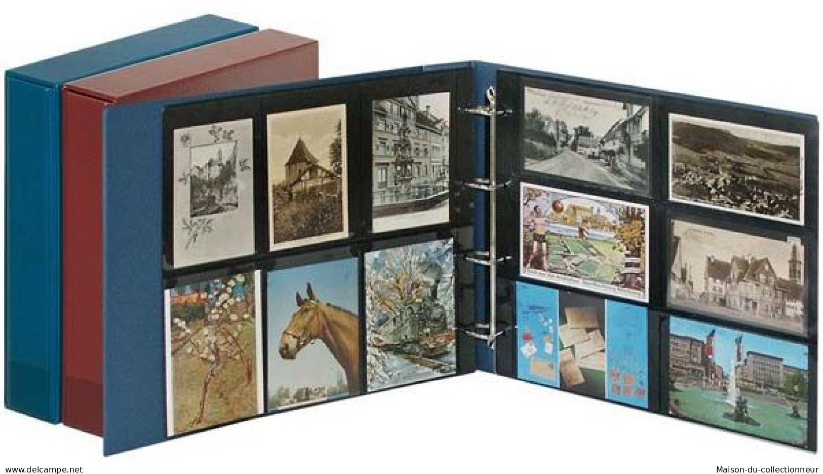 Classeur Carte Postale XL Pour Anciennes Ou Modernes Couleur:Bleu - Conditionnement:Avec Boitier - Albums, Mappen & Vellen