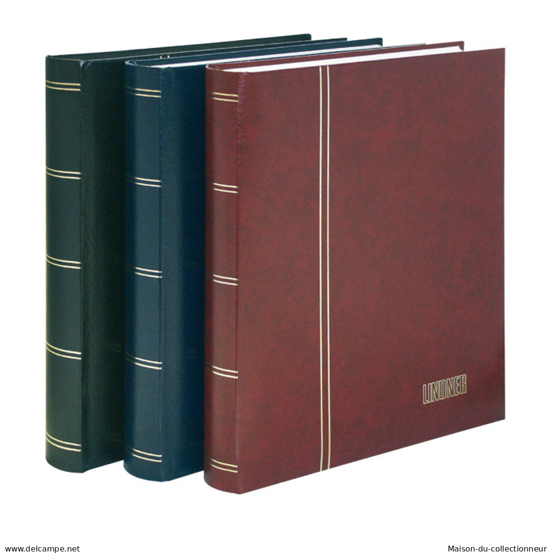 Classeur Lindner A4 Pour Timbres 'ÉLÉGANT' Pages Noires Couleur:Rouge - Large Format, Black Pages