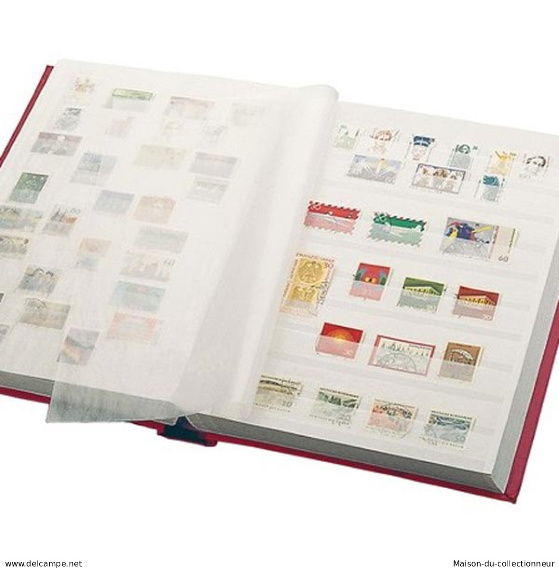 Classeurs Timbres Lindner 60 Pages Blanches Couleur:Rouge - Formato Grande, Sfondo Bianco