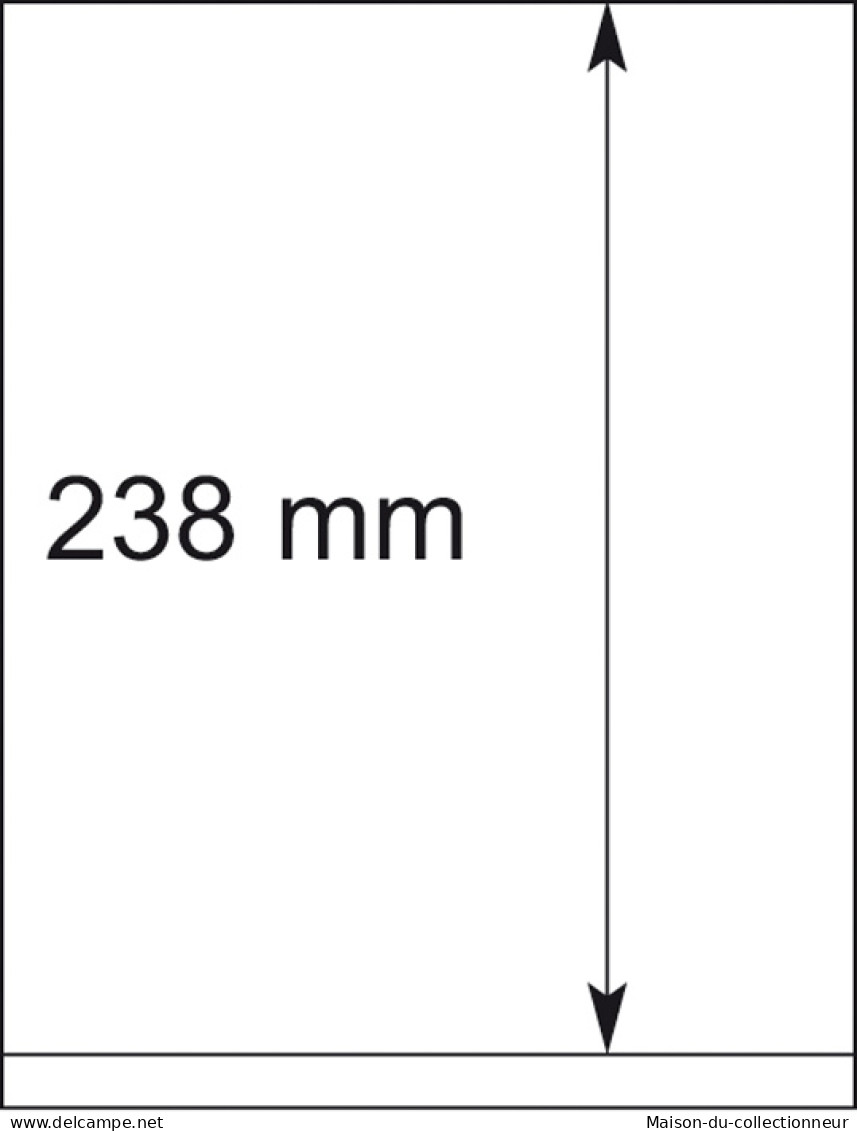 Paquet De 10 Feuilles Neutres Lindner-T 1 Bande 238 Mm - A Bandes