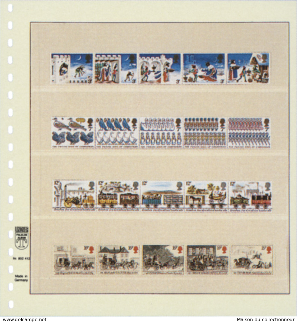 Paquet De 10 Feuilles Neutres Lindner-T 4 Bandes 53 Mm,53 Mm,53 Mm Et 55 Mm - Für Klemmbinder