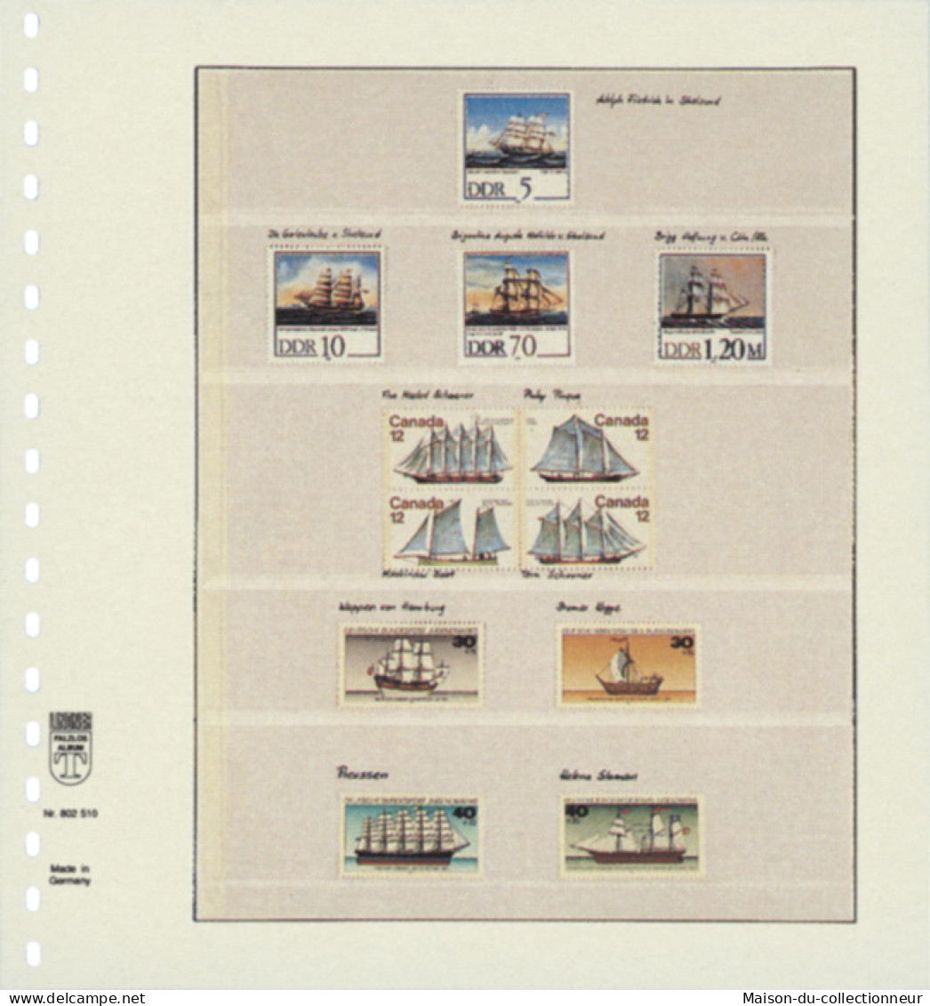 Paquet De 10 Feuilles Neutres Lindner-T 5 Bandes 44 Mm,34 Mm,55 Mm,41 Mm Et 37 Mm - Voor Bandjes