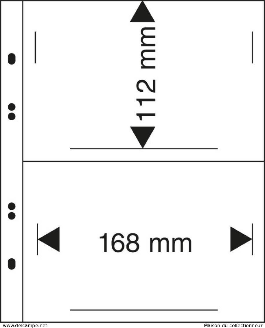 Lot De 10 Feuilles Lindner Pour Publica M COLOR Couleur:Transparent - NbreCompartiment:2/168X112 Mm - For Stockbook