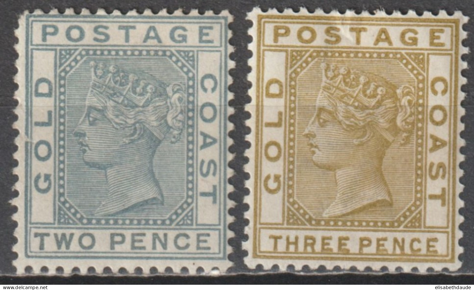 GOLD COAST - 1884 - YVERT N° 14 + 16 * MLH - COTE = 35 EUR - - Côte D'Or (...-1957)