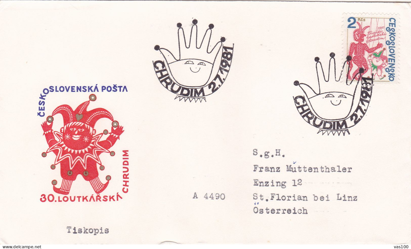CIRCUS  1981 COVERS    FDC CIRCULATED Tchécoslovaquie - FDC