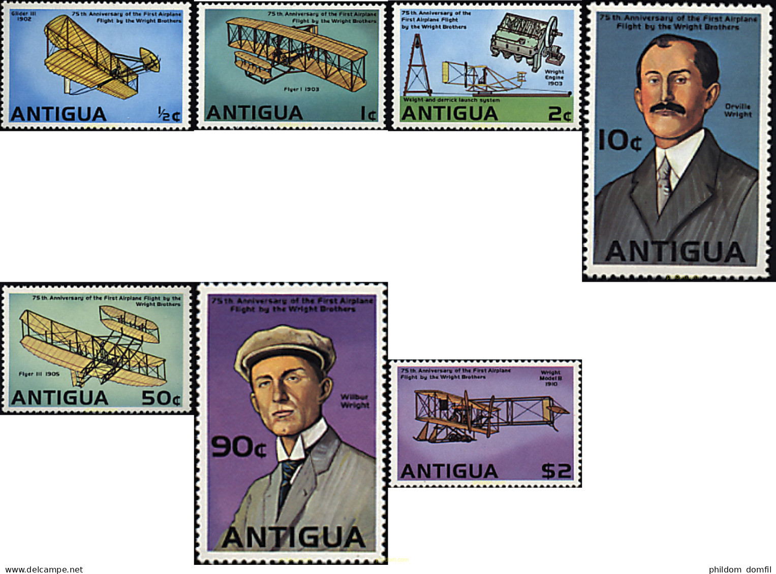 33671 MNH ANTIGUA 1978 75 ANIVERSARIO DEL PRIMER VUELO DE LOS HERMANOS WRIGHT - Andere & Zonder Classificatie