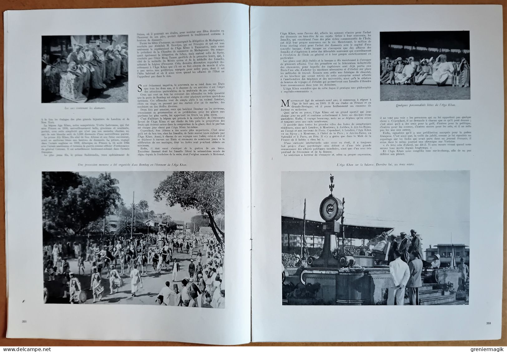 France Illustration N°27 06/04/1946 Jubilé De L'Aga Khan/Norvège/Vol à Voile Marcelle Choisnet/Procès Nuremberg/Sarre - Informaciones Generales