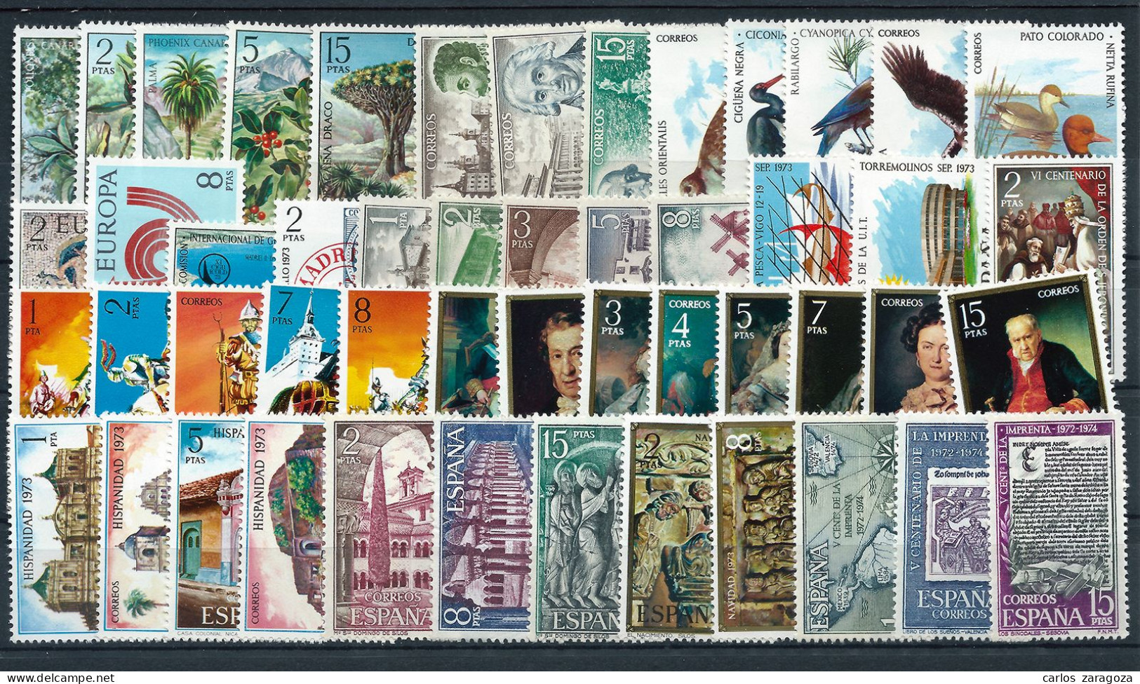 ESPAÑA 1973—AÑO COMPLETO—SELLOS NUEVOS ** MNH STAMPS ** TIMBRES NEUFS - Años Completos