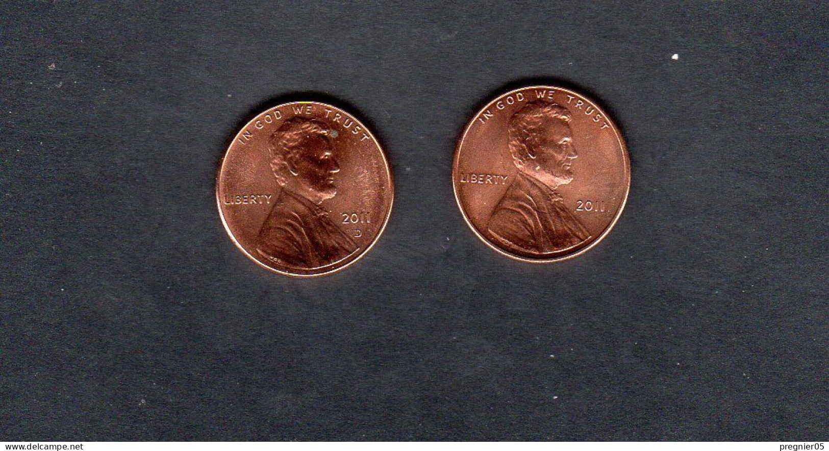 USA - Lot 2 Pièces 1 Cent Lincoln "Union Shield" 2011/11D  KM.468 - 1959-…: Lincoln, Memorial Reverse