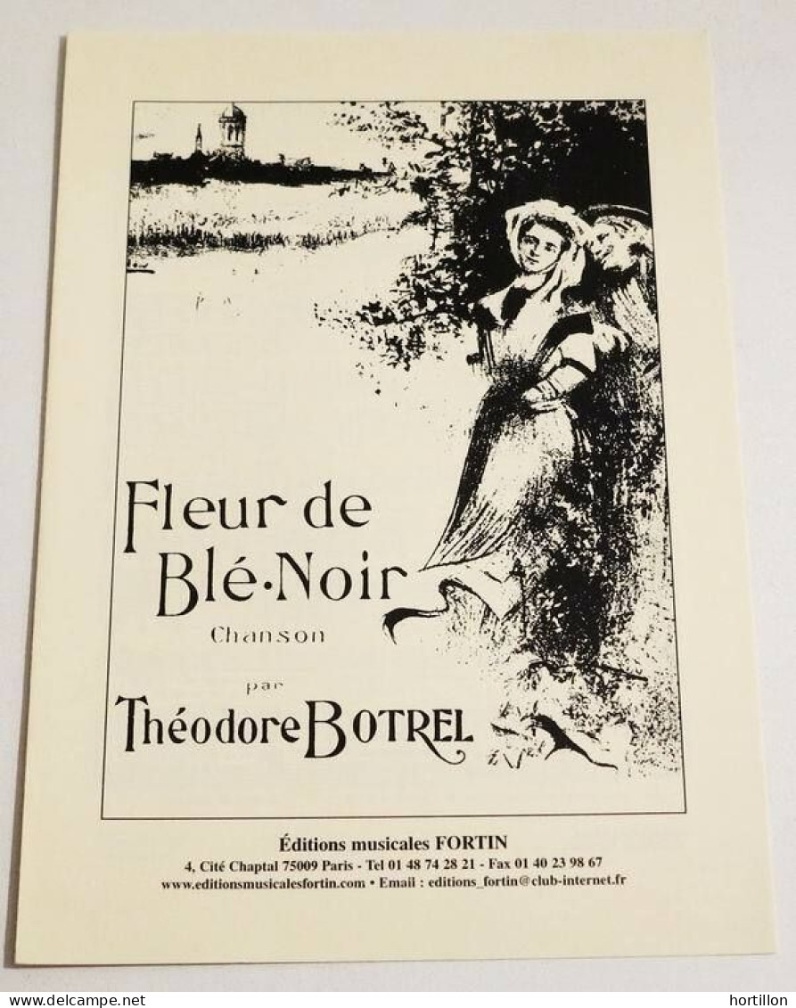 Rare Partition Sheet Music Théodore BOTREL - Fleur De Blé Noir (Bretagne) - Jazz