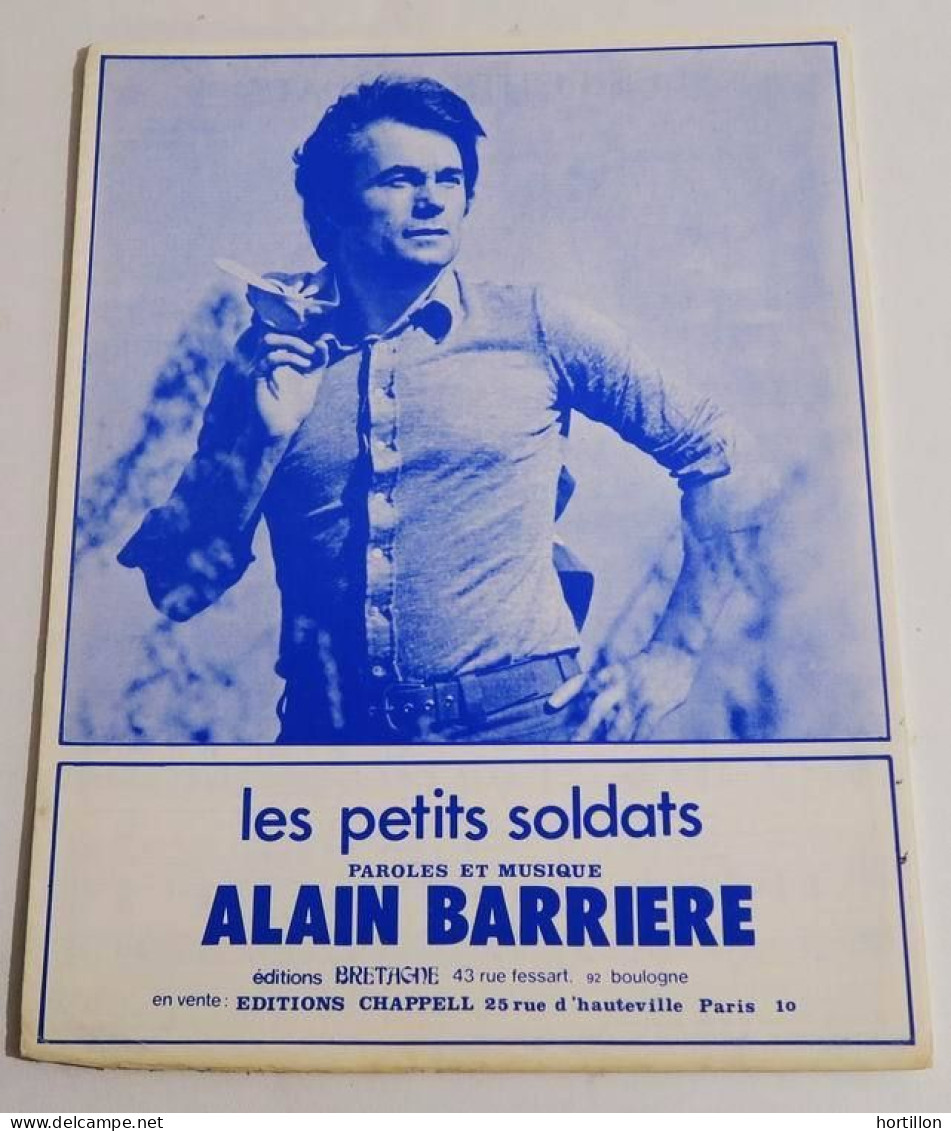 Partition Vintage Sheet Music ALAIN BARRIERE : Les Petits Soldats * 70's - Chansonniers