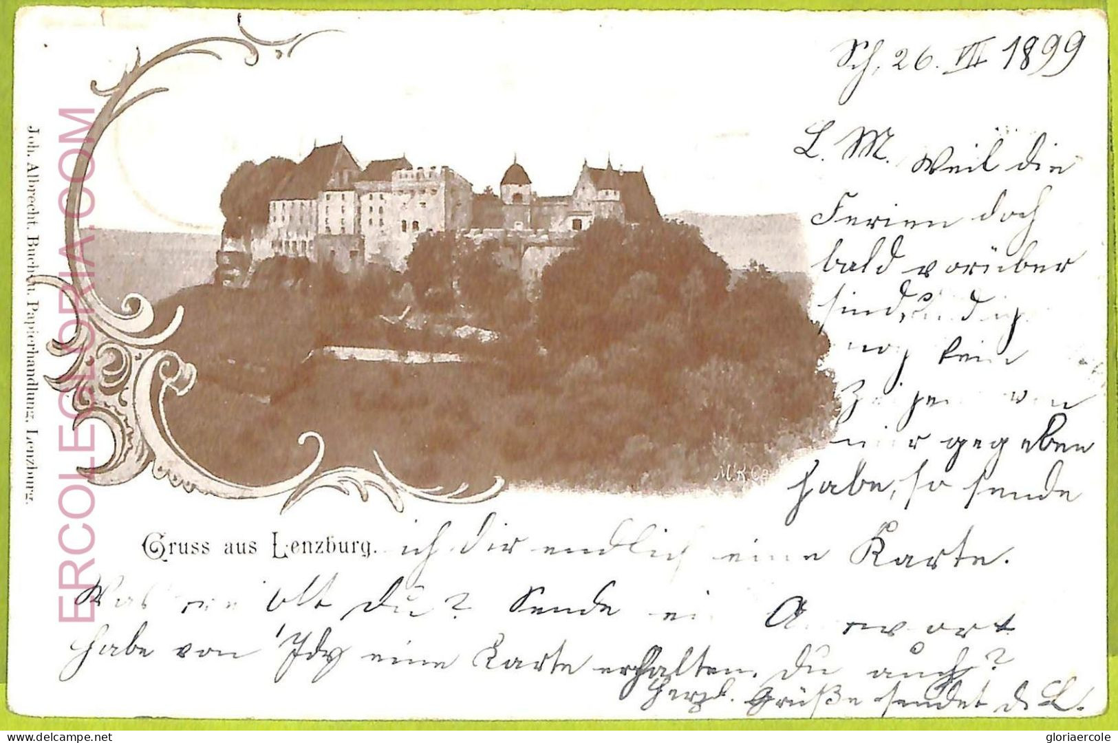 Ad4703 - SWITZERLAND - Ansichtskarten VINTAGE POSTCARD - Gruss Aus Lenzburg-1899 - Lenzburg