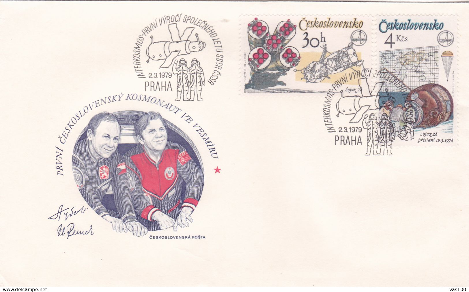 COSMOS  1979 COVERS      FDC CIRCULATED Tchécoslovaquie - FDC