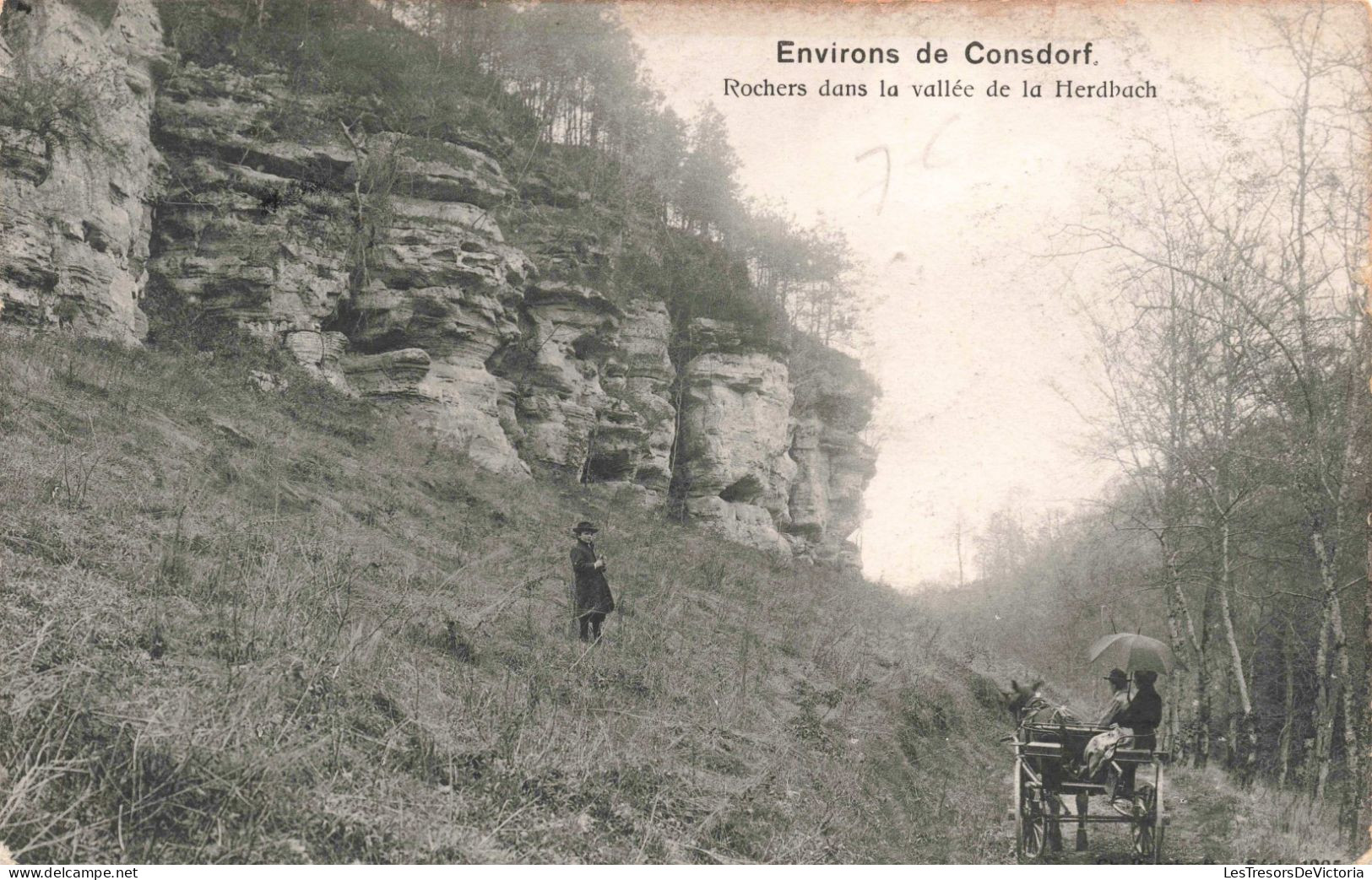 LUXEMBOURG - Echternach - Environs De Consdorf - Rochers Dans La Vallée De La Herdbach - Carte Postale Ancienne - Echternach