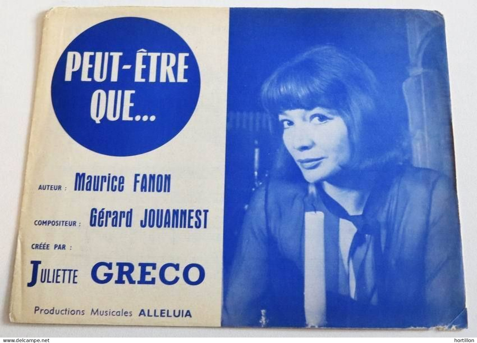 Partition Vintage Sheet Music JULIETTE GRECO : Peut-Etre Que... * 60's FANON - Chansonniers