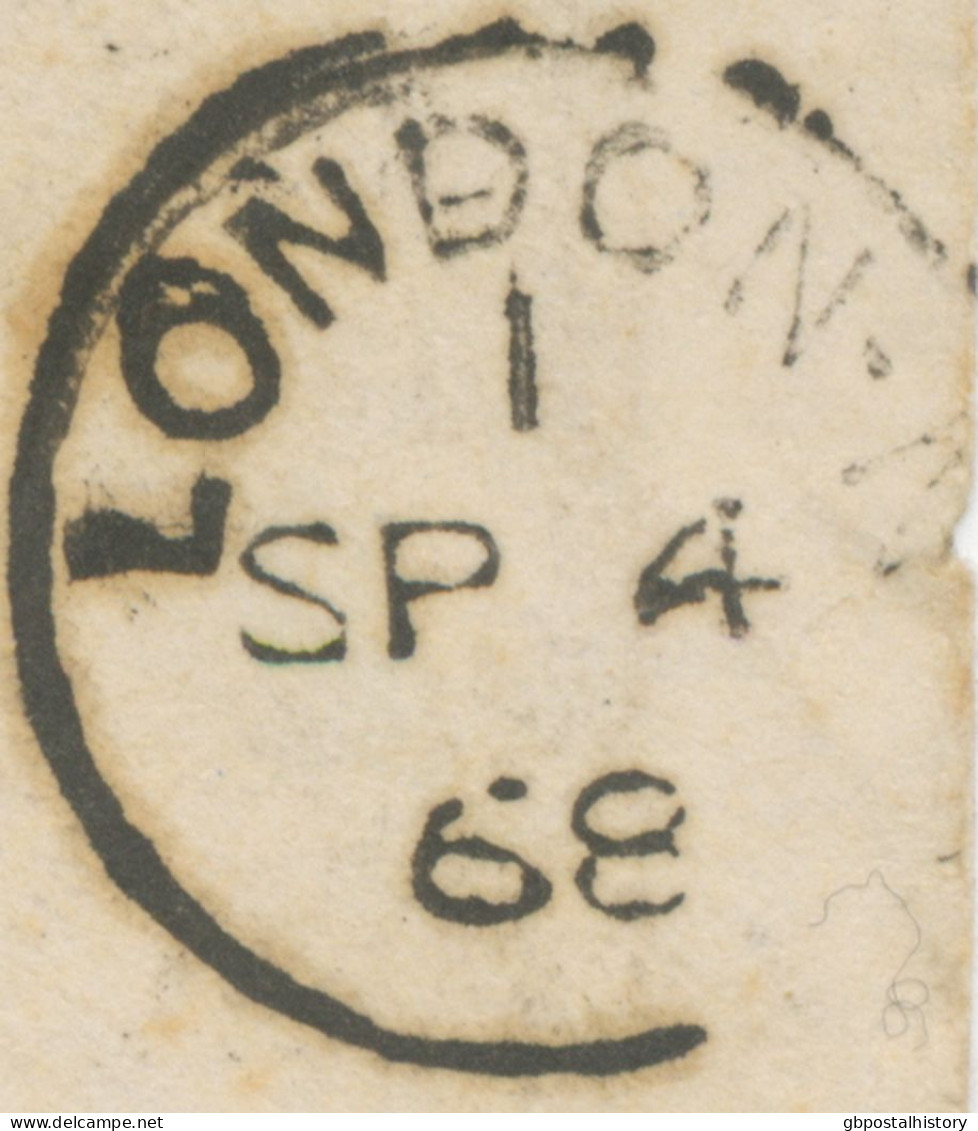 GB 1868, QV 1d Rose-red Pl.117 (AA) On Very Fine Cvr With Barred Duplex-cancel "LONDON-N / N / 23" (Northern District, D - Covers & Documents