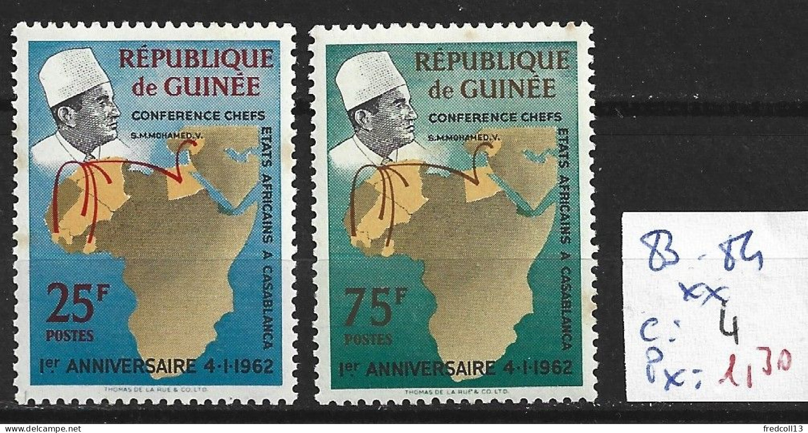 GUINEE 83-84 ** Côte 4 € - Guinée (1958-...)