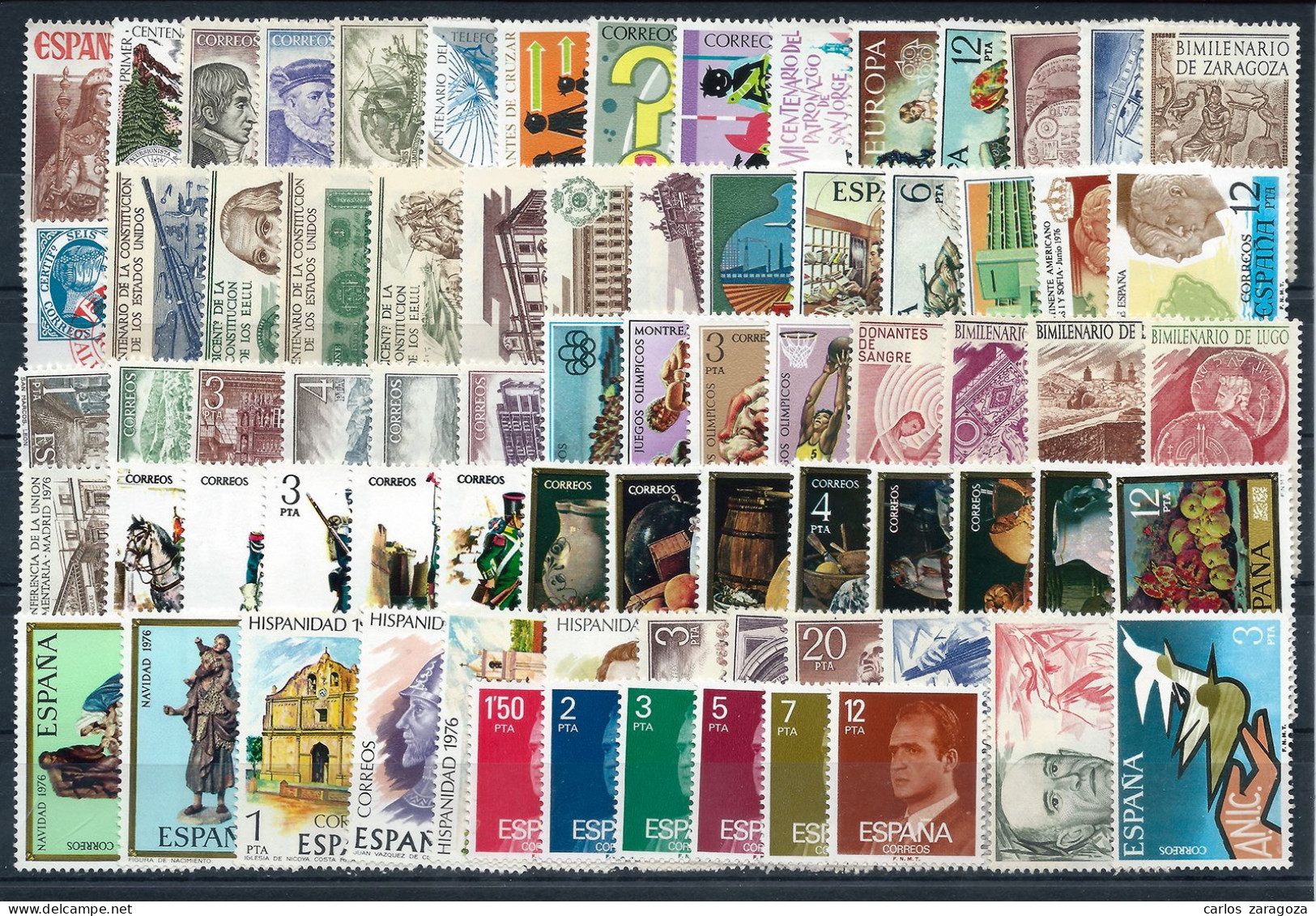 ESPAÑA 1976—AÑO COMPLETO + SERIE BASICA REY—SELLOS NUEVOS ** MNH STAMPS ** TIMBRES NEUFS - Años Completos