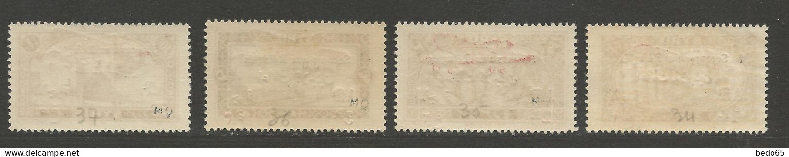 SYRIE  PA N° 34 à 37 NEUF* TRACE DE CHARNIERE  / Hinge  / MH - Airmail