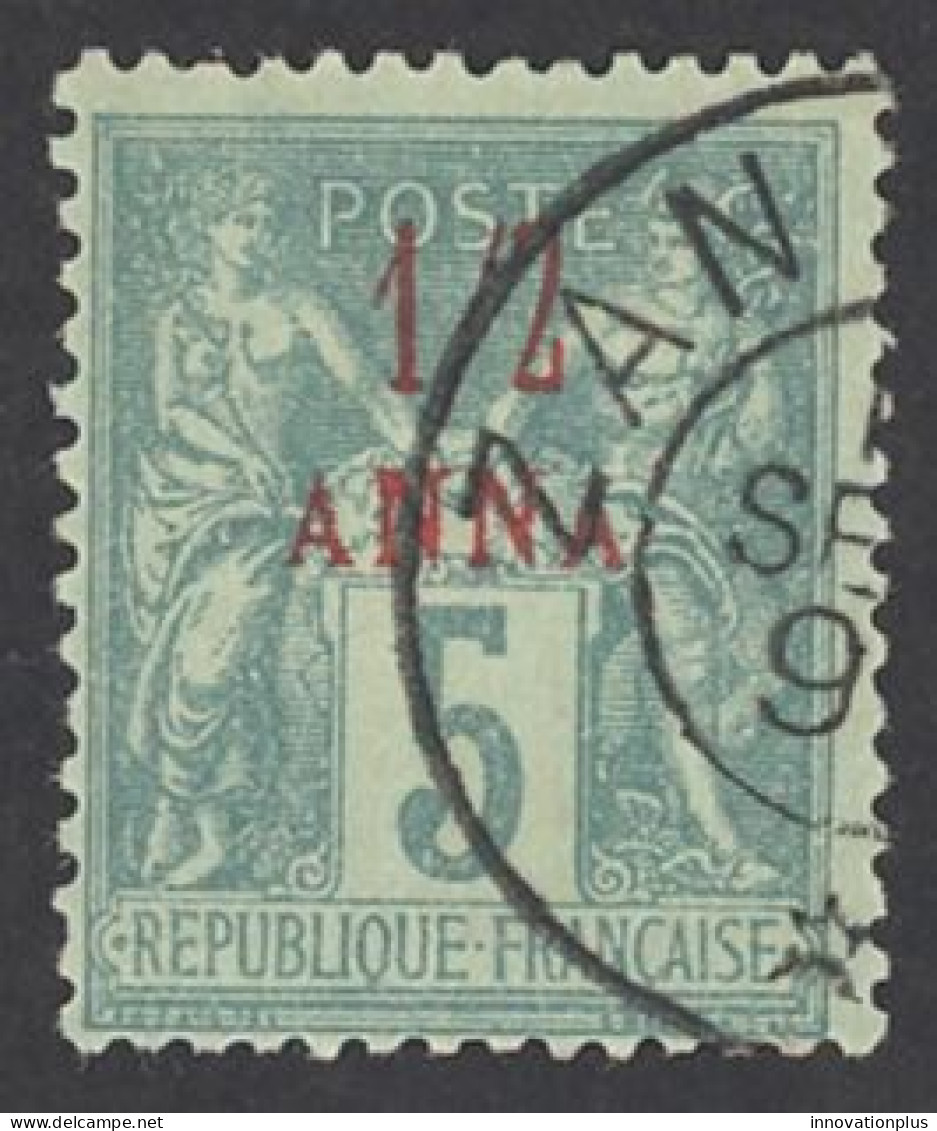 France-Offices In Zanzibar Sc# 1 Used (b) 1894-1896 ½a On 5c Overprint - Oblitérés