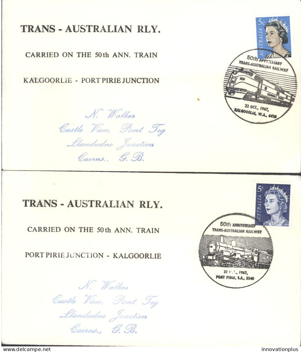 Australia Event Cover Lot/2 Trans-Australian Railway 50th - Briefe U. Dokumente