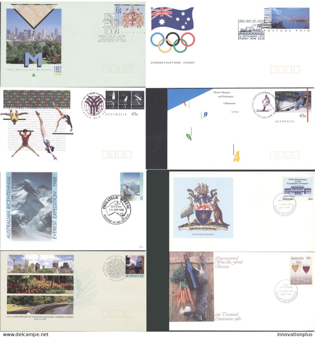 Australia FDC Lot/8 Postal Envelopes - Interi Postali