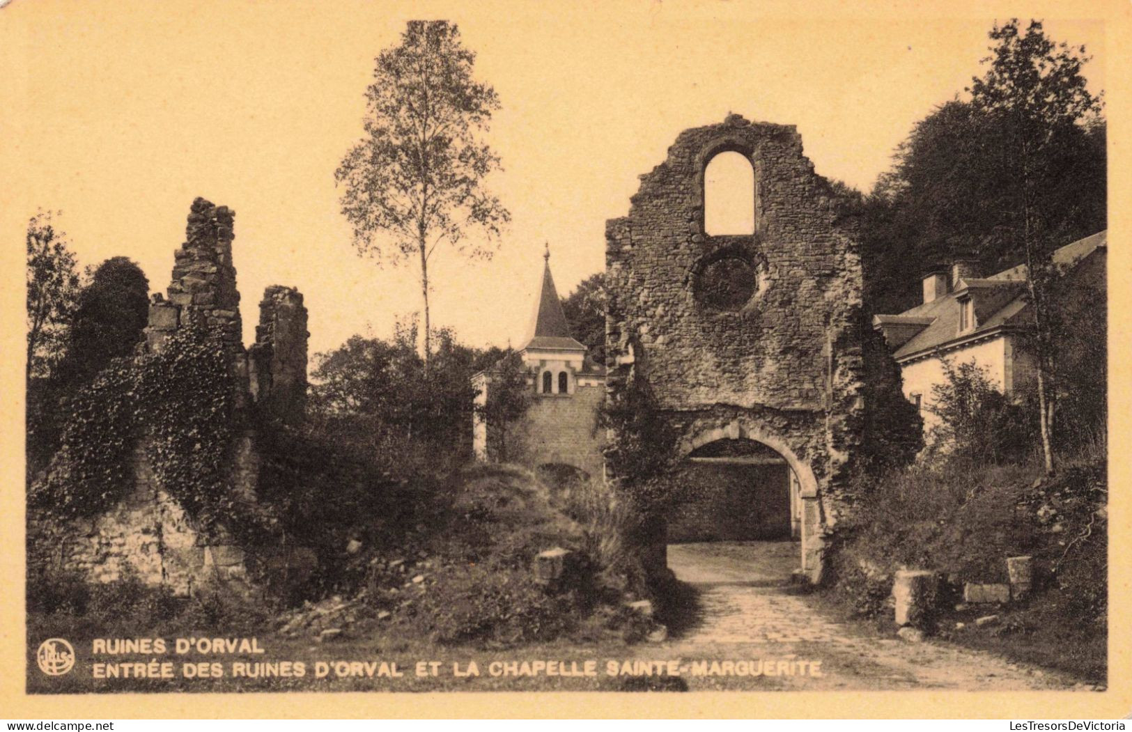 BELGIQUE - Florenville - Ruines D'Orval - Entrée Des Ruines D'Orval Et La Chapelle Sainte.. - Carte Postale Ancienne - Florenville