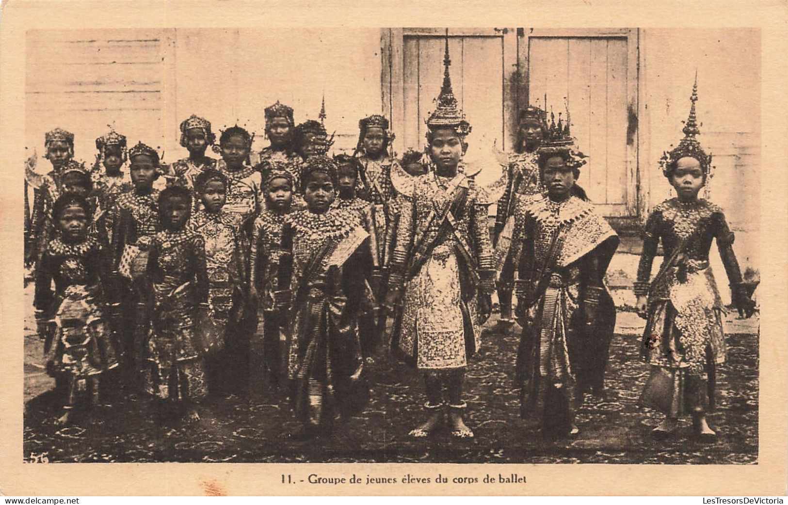 CAMBODGE - Société Des Amis D'Angkor - Groupe De Jeunes élèves Du Corps De Ballet - Carte Postale Ancienne - Cambodge