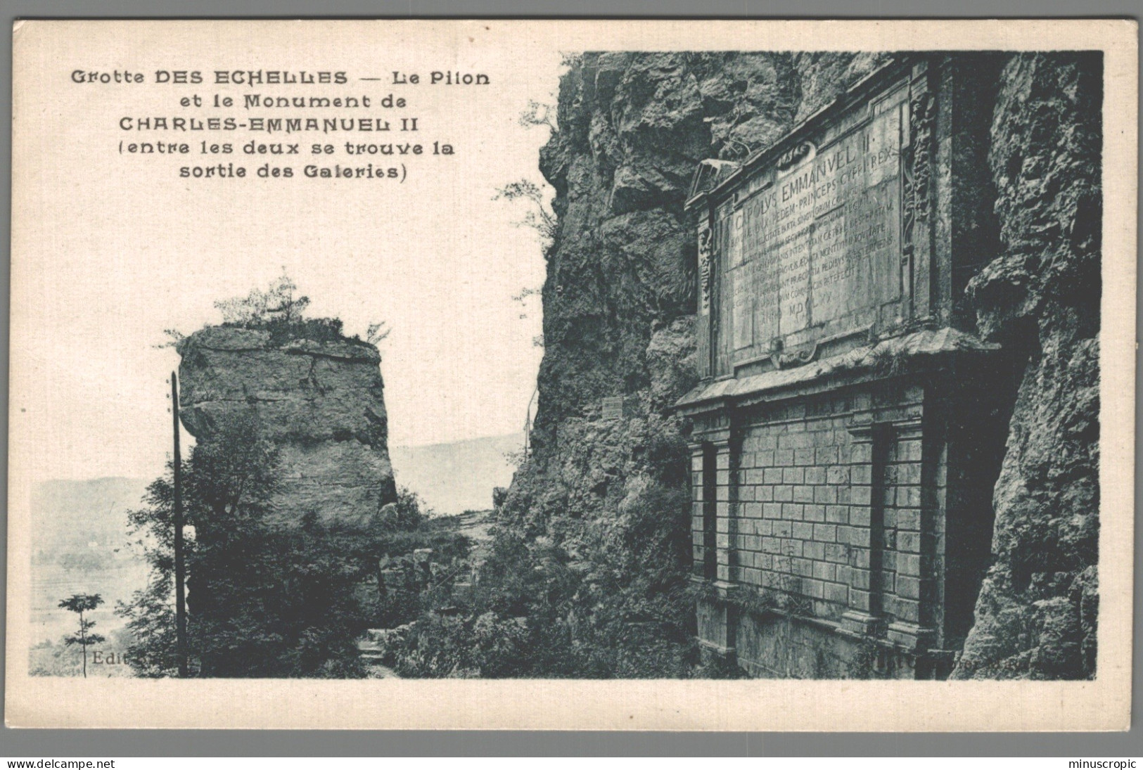 CPA 73 - Les Echelles - Grotte Des Echelles - Le Pilon Et Le Monument - Les Echelles