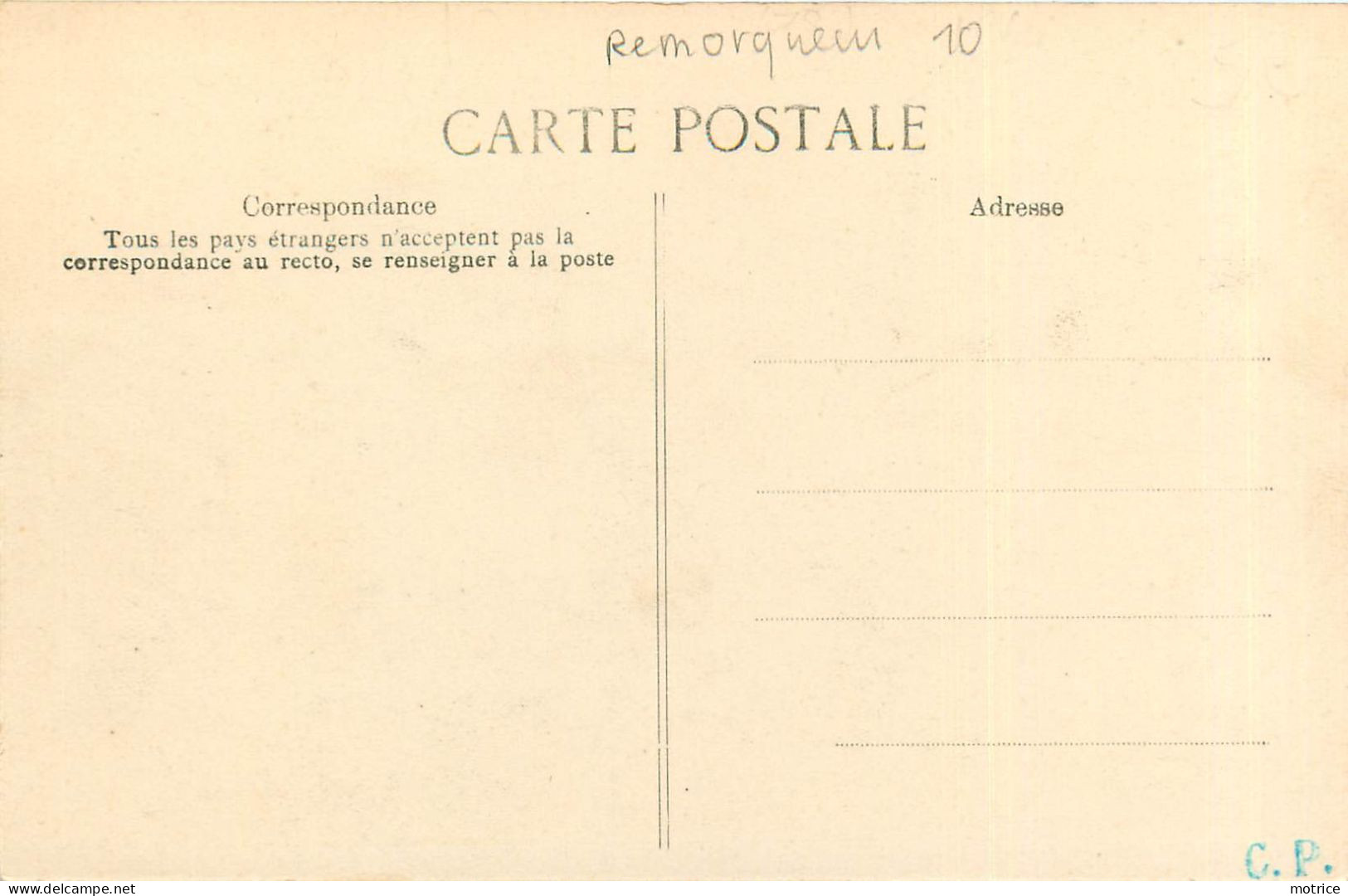 BOUGIVAL - Crue De La Seine; Le 1er Février 1910, Remorqueur Tolbiac. (ELD éditeur) - Rimorchiatori