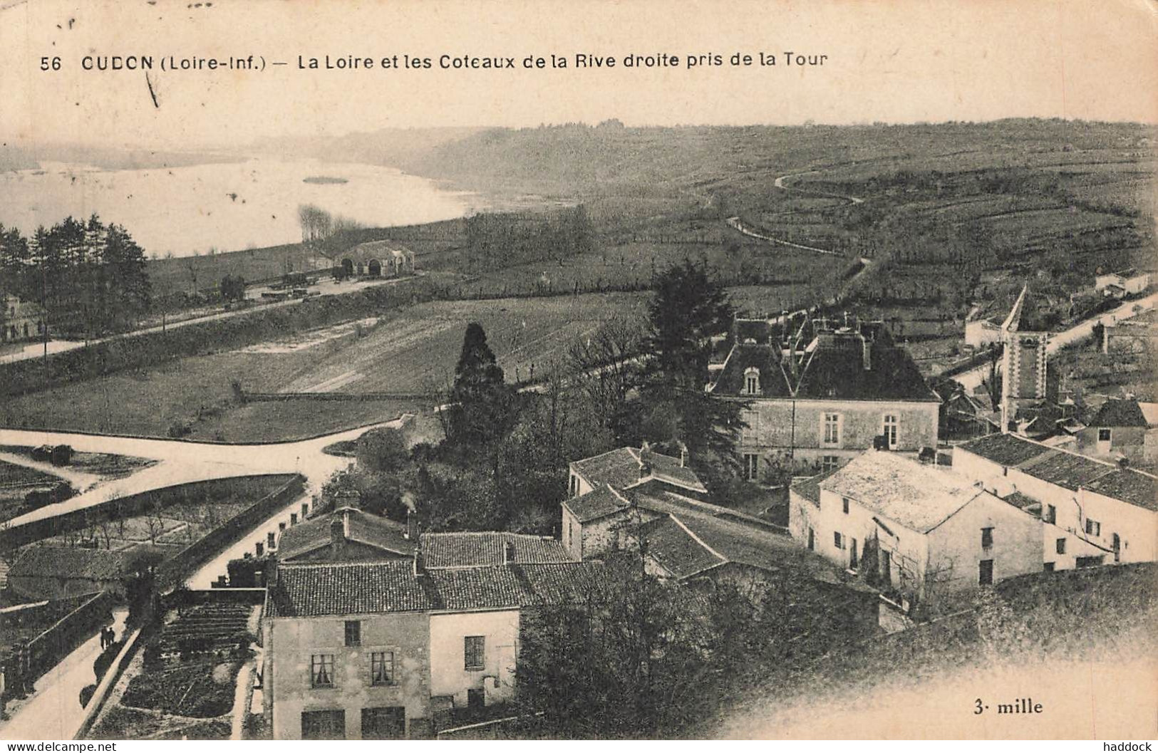 OUDON : LA LOIRE ET LES COTEAUX DE LA RIVE DROITE PRIS DE LA TOUR - Oudon