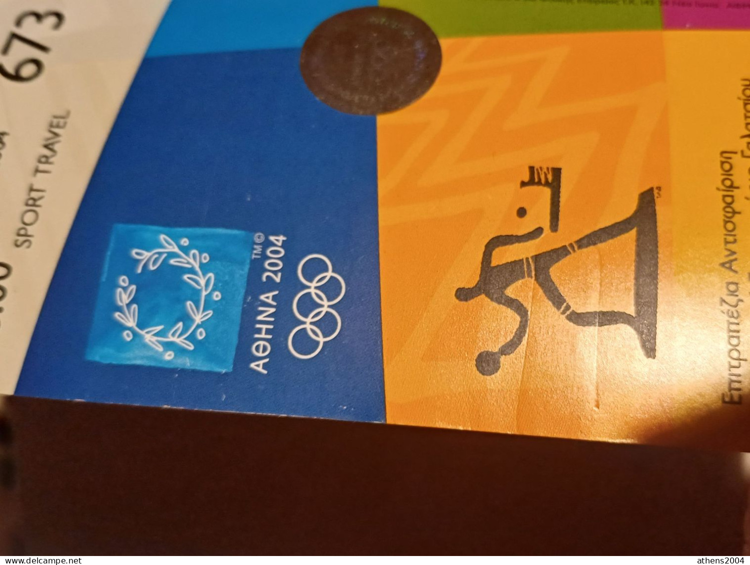 Athens 2004 Olympic Games -  Table Tennis Unused Ticket, Code: 673 - Habillement, Souvenirs & Autres