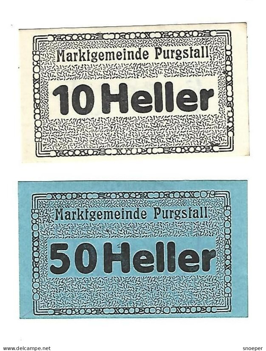 **notgeld   Austriapurgstall 10+50 Heller 794.1a - Oesterreich
