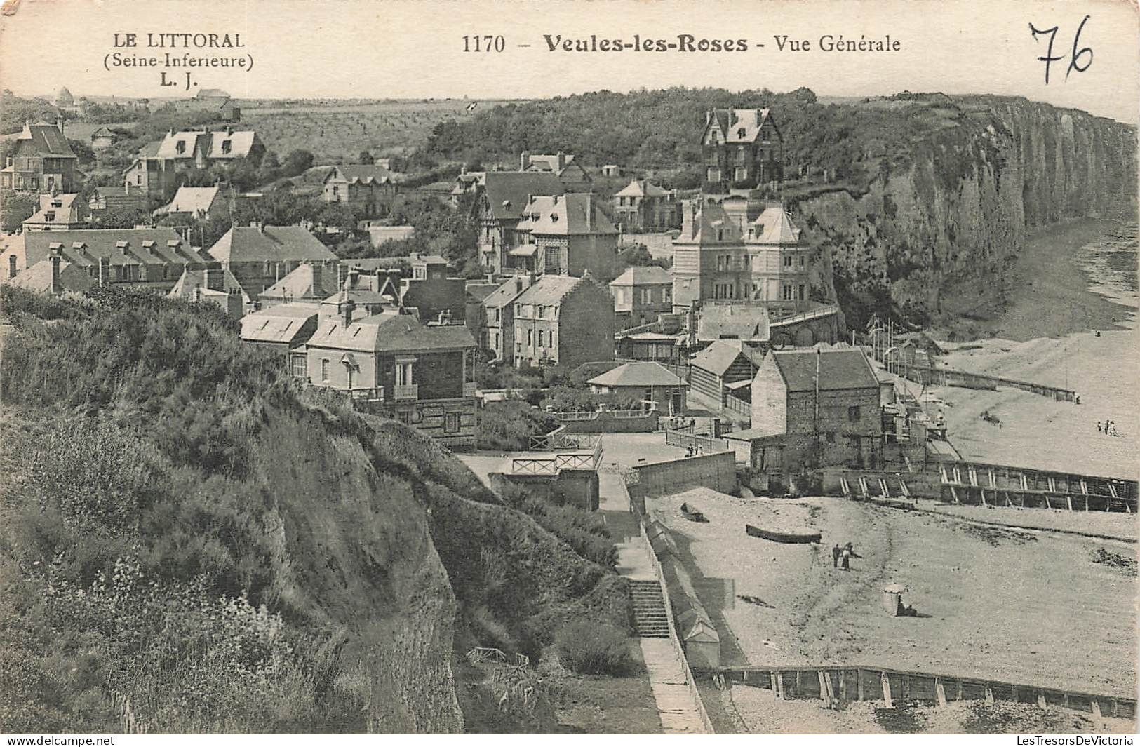 FRANCE - Veules Les Roses - Vue Générale - Le Littoral - Carte Postale Ancienne - Veules Les Roses