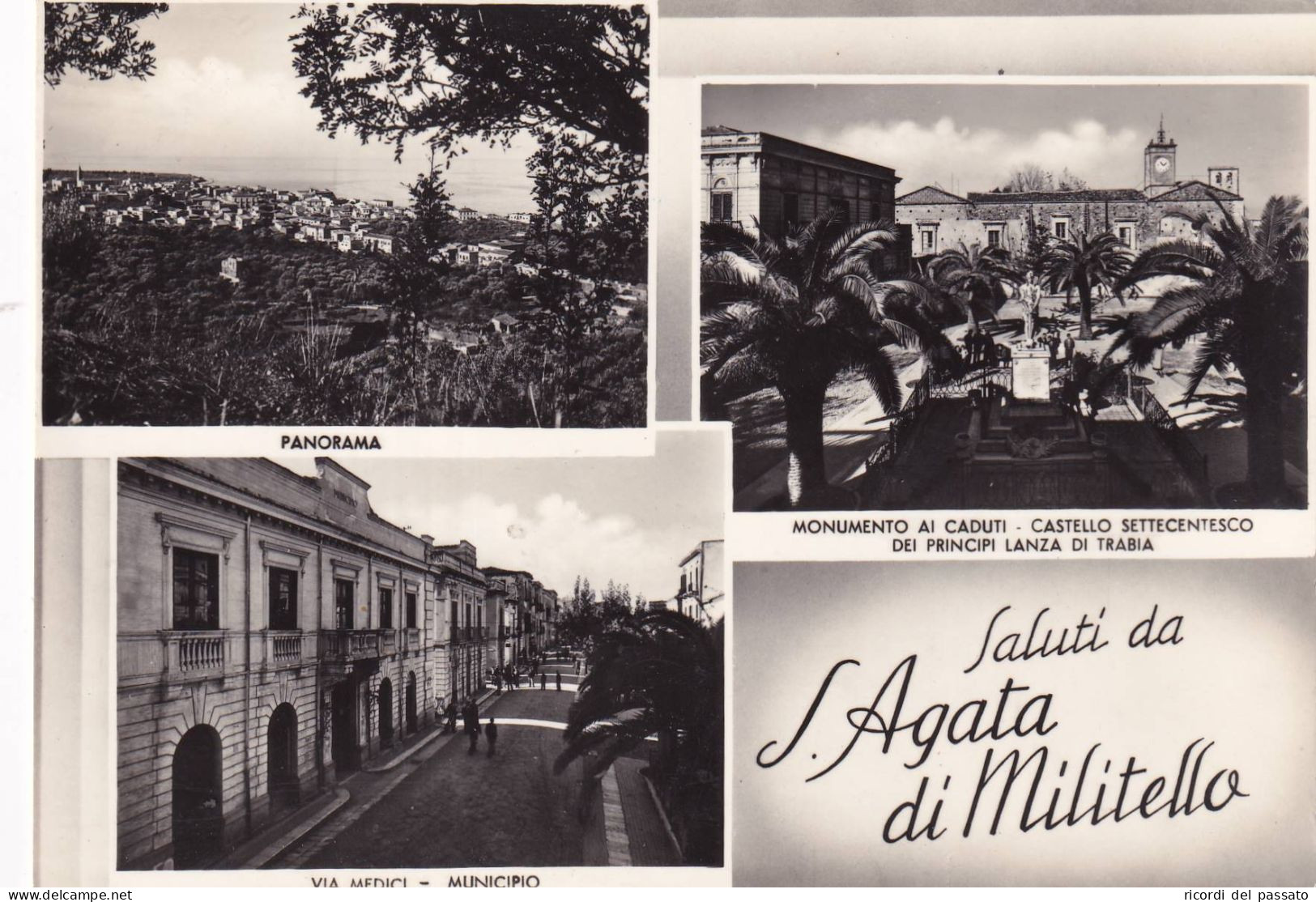 Cartolina S.agata Di Militello ( Messina ) Saluti Con Vedutine - Bagheria