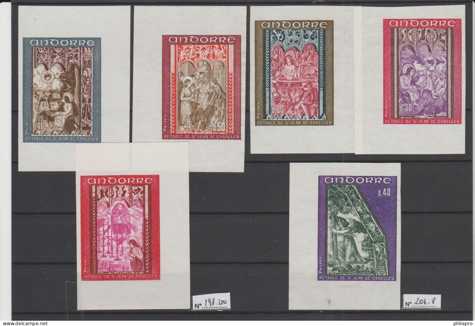 ANDORRE  IMPERF.  LOT 4  COMPLETE SETS  No Gum  PAINTING    Réf  T1373a - Sonstige & Ohne Zuordnung