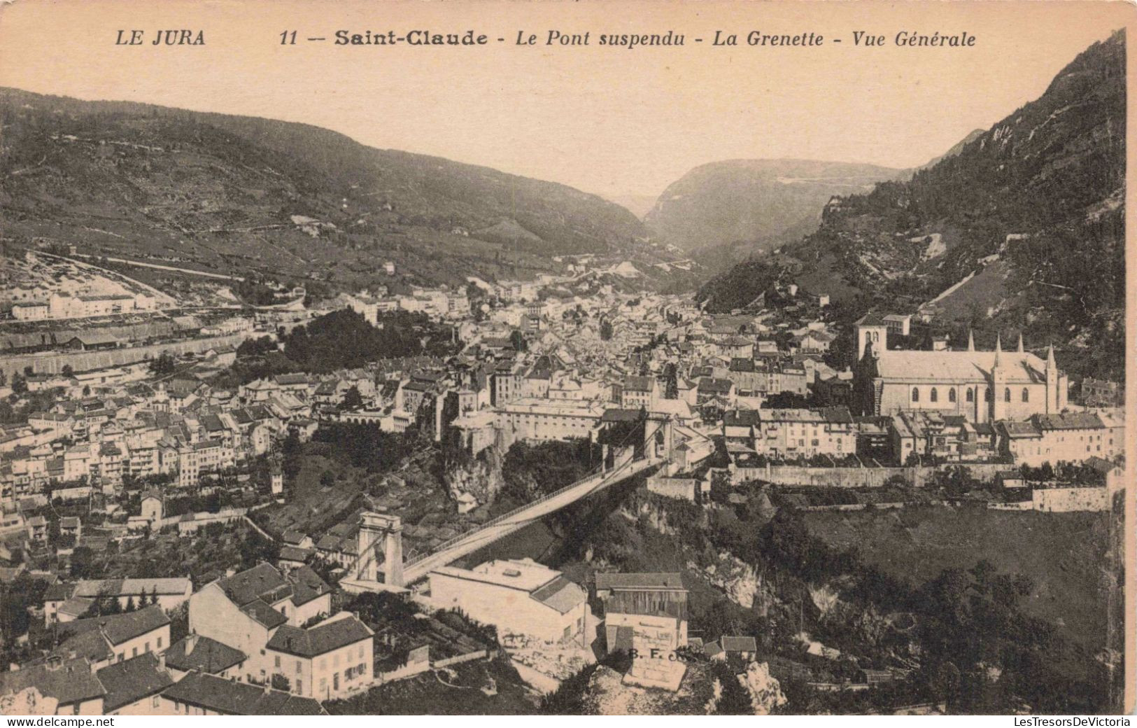 FRANCE - 39 - Saint-Claude - Le Pont Suspendu - La Grenette - Vue Générale - Carte Postale Ancienne - Saint Claude