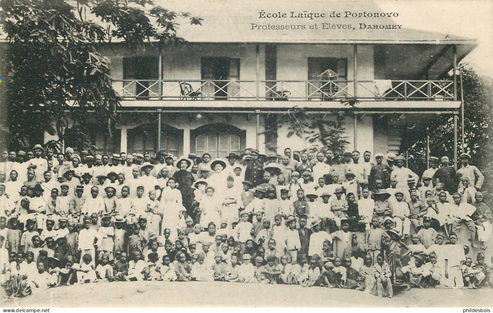 DAHOMEY  PORTONOVO école Laique Professurs Et Elèves - Dahomey