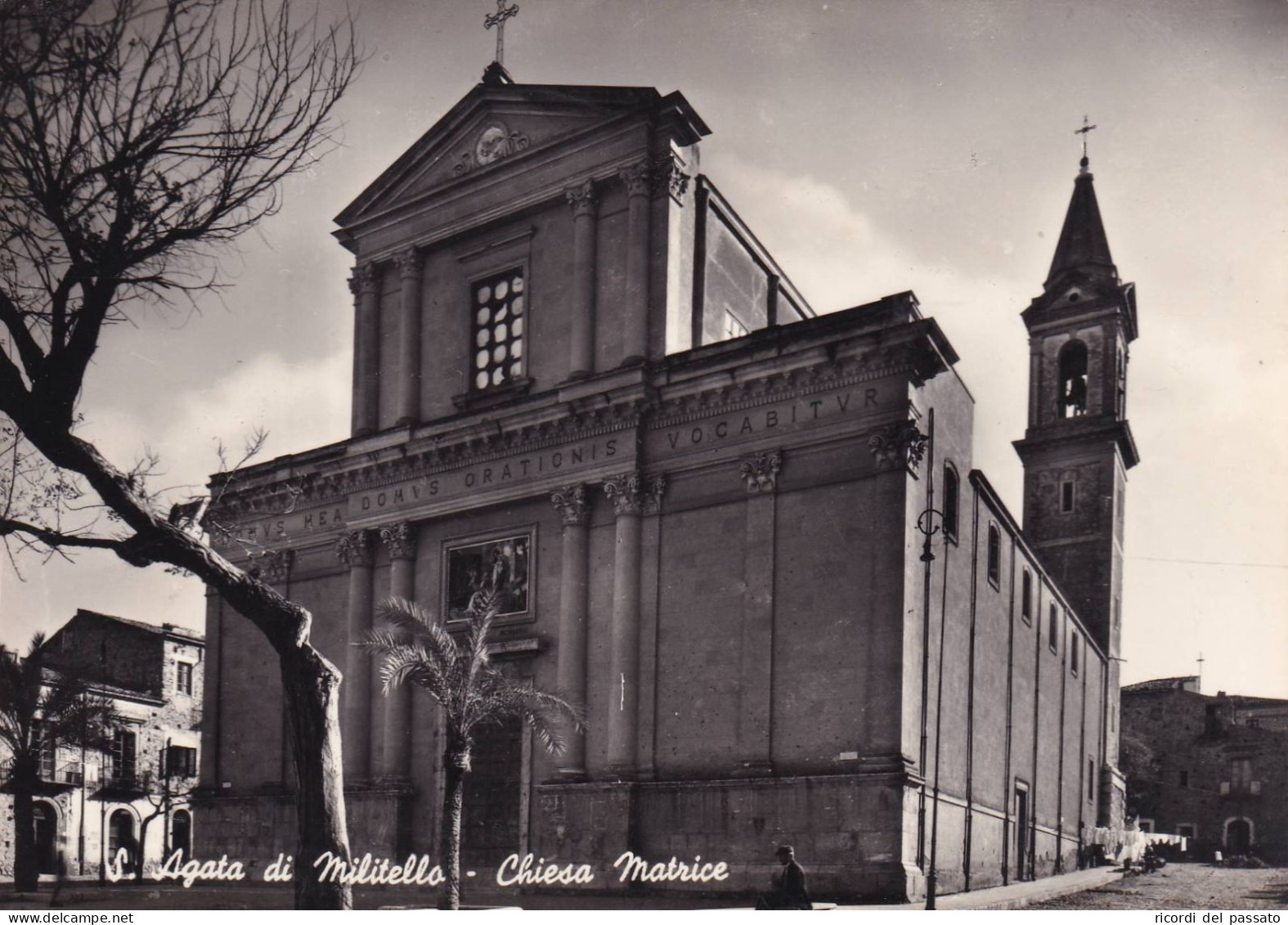 Cartolina S.agata Di Militello ( Messina ) Chiesa Madre - Bagheria