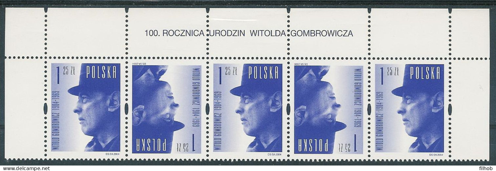 Poland Stamps MNH ZC.3980 Naz1PE: Witold Gombrowicz (name) - Ungebraucht