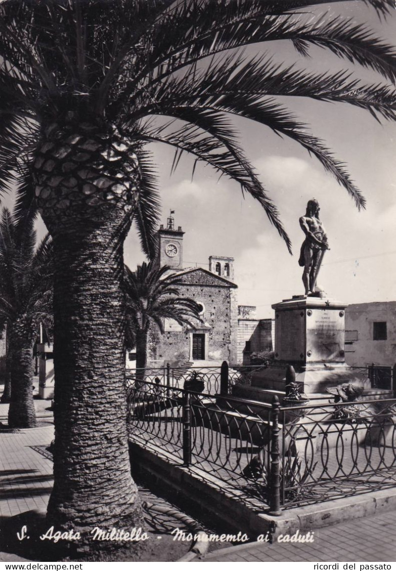 Cartolina S.agata Di Militello ( Messina ) Monumento Ai Caduti - Bagheria