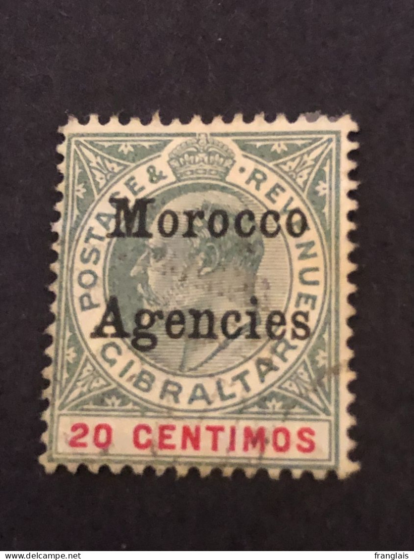 Morocco Agencies  SG 19  20 Centimos Green And Carmine  CV £50 - Morocco Agencies / Tangier (...-1958)