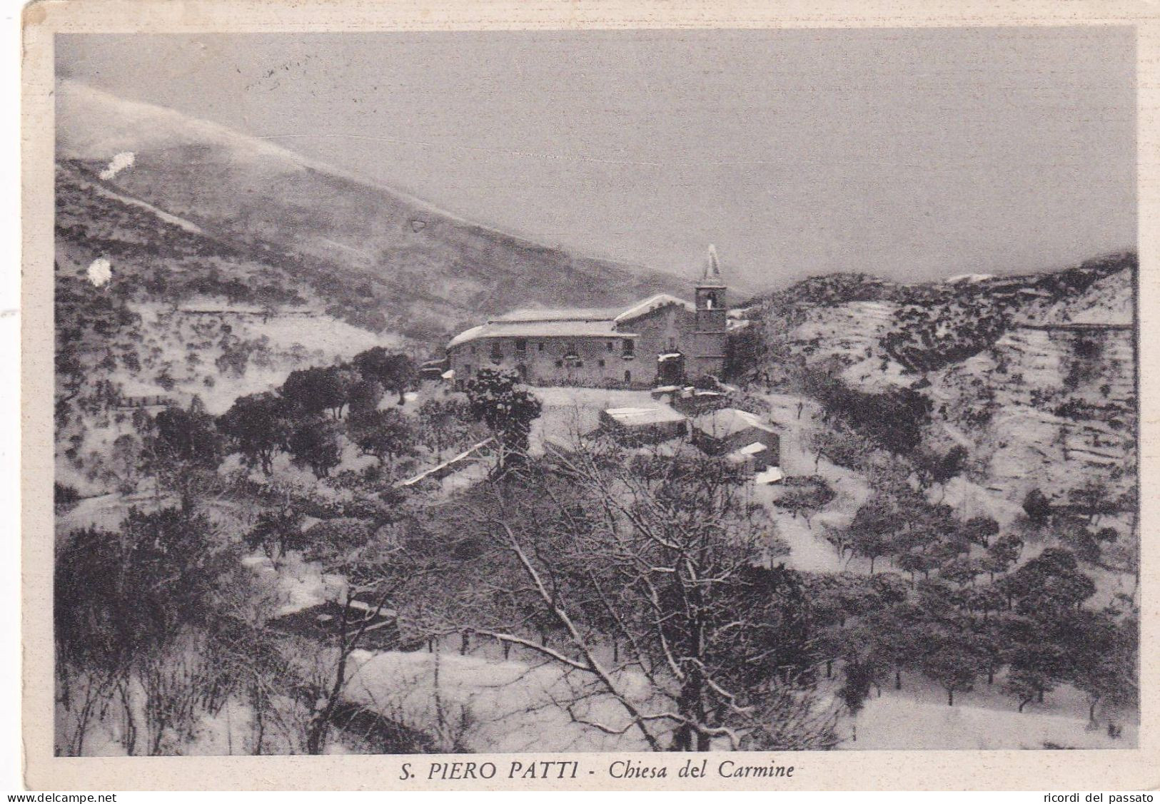 Cartolina San Piero Patti ( Messina ) Chiesa Del Carmine - Bagheria