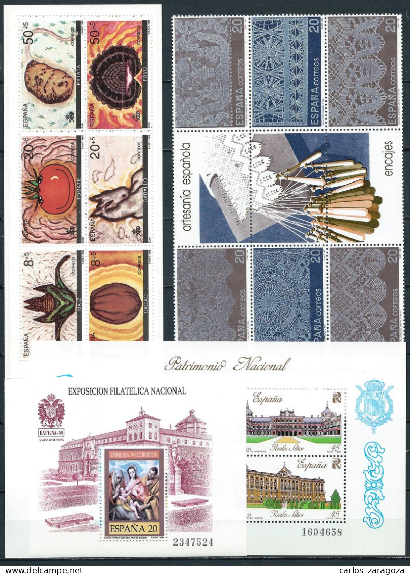 ESPAÑA 1989—AÑO COMPLETO—CON HOJITAS, BLOQUES Y CARNETS—NUEVO ** MNH STAMPS - Años Completos