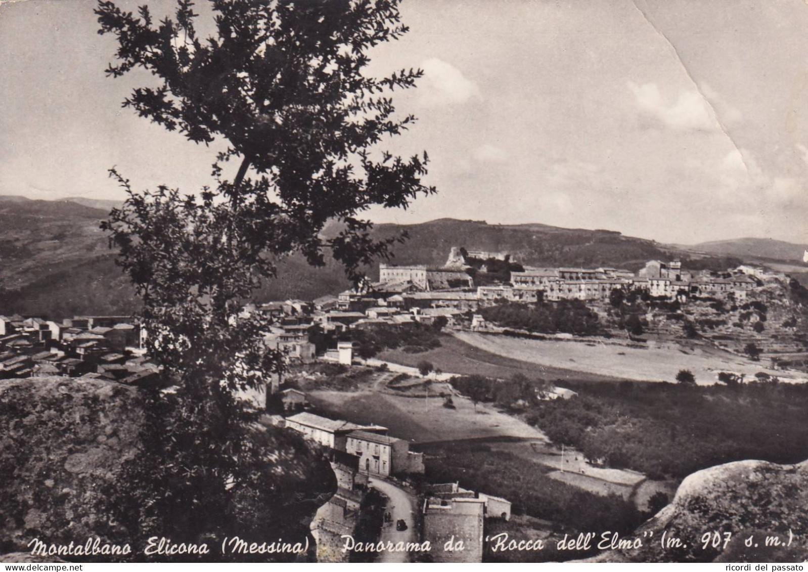 Cartolina Montalbano Elicona ( Messina ) Panorama Da Rocca Dell'elmo - Bagheria