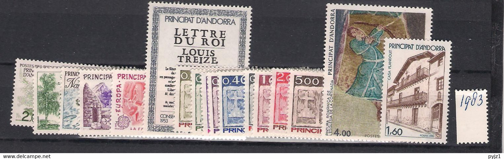 1983 MNH Andorra Fr,  Year Complete, Postfris - Full Years