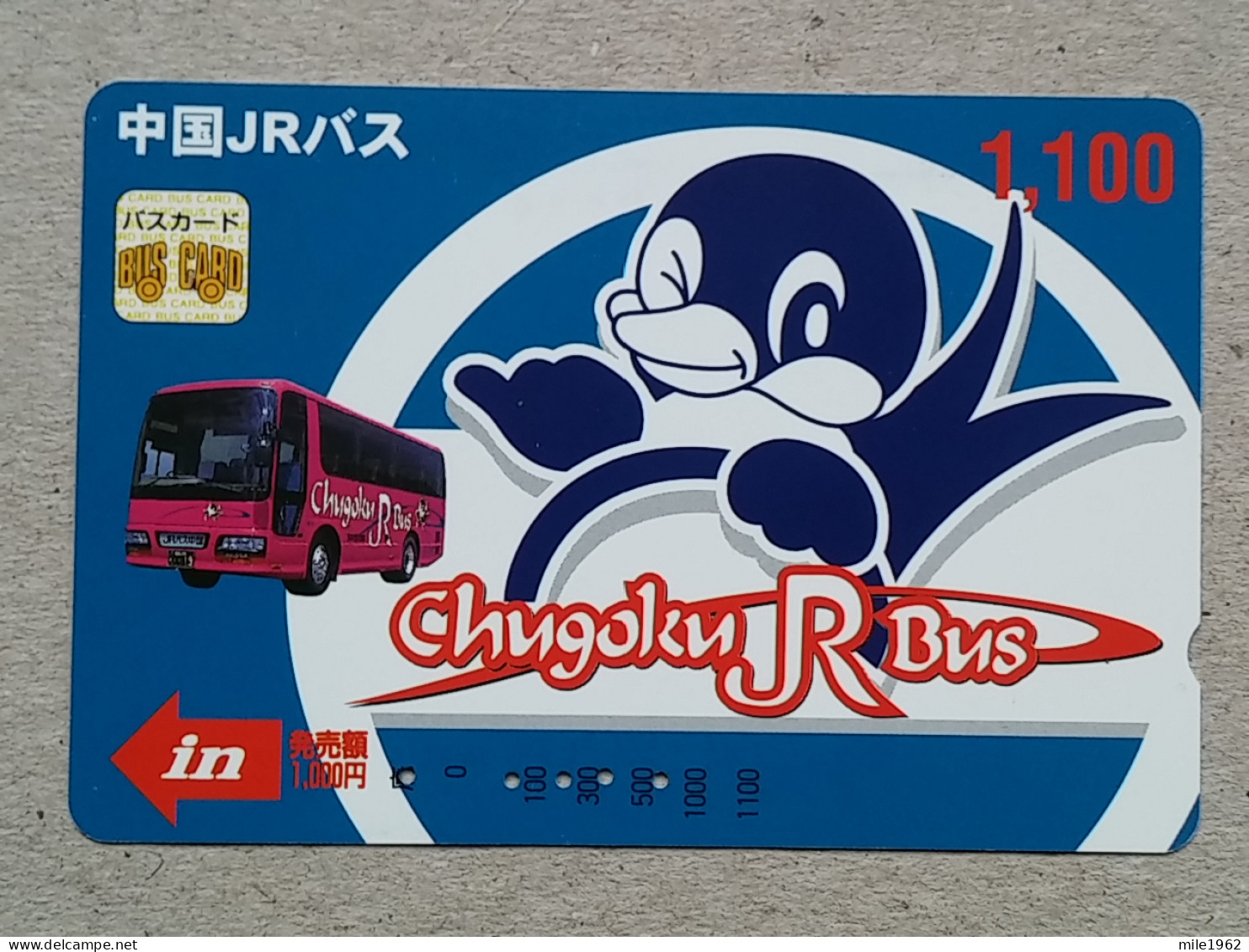 T-201- JAPAN, Japon, Nipon, Carte Prepayee, Prepaid Card, Bus, Autobus, Penquin - Auto's
