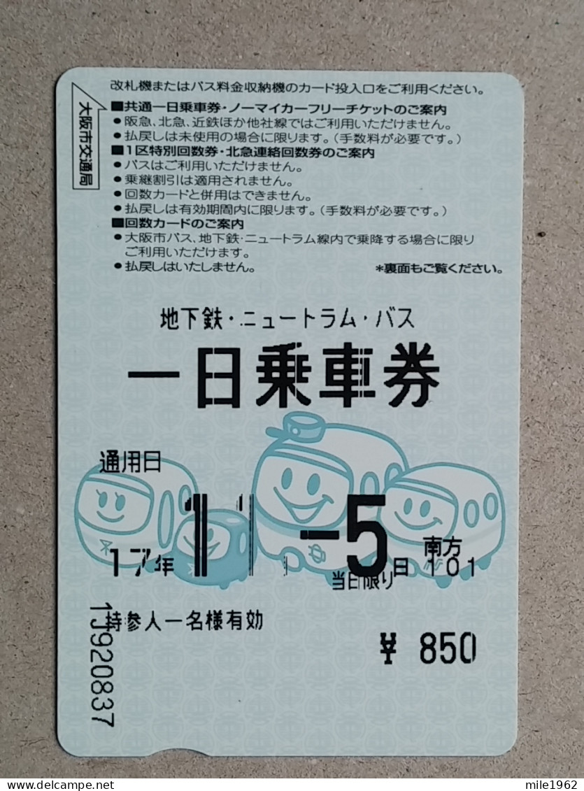 T-555- JAPAN, Japon, Nipon, Carte Prepayee, Prepaid Card, BUS, AUTOBUS - Auto's