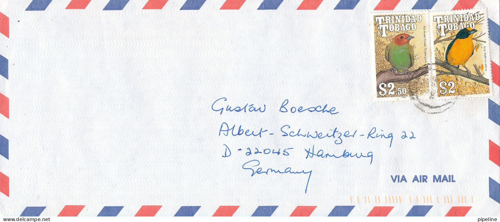 Trinidad & Tobago Air Mail Cover Sent To Germany BIRD Stamps - Trinidad & Tobago (1962-...)