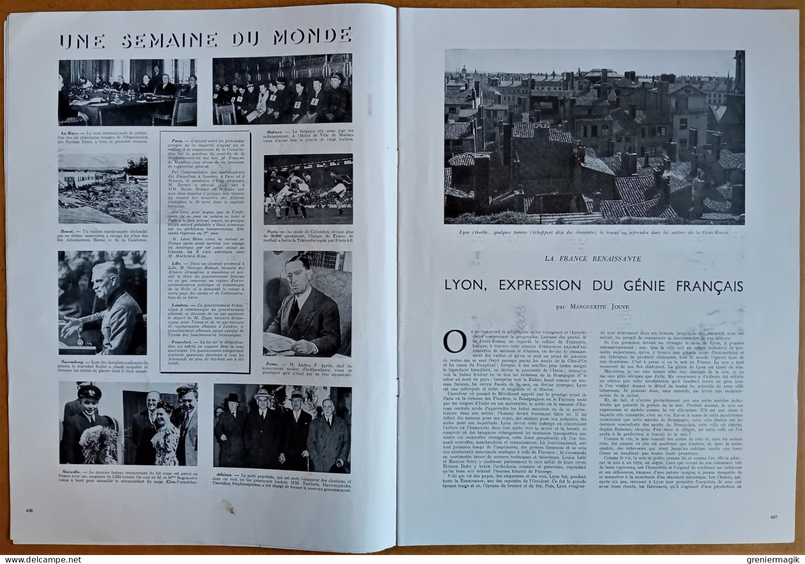 France Illustration N°29 20/04/1946 Lyon/Pourquoi...Allemagne Bombe Atomique (Rjukan)/Ile Du Diable/ONU/Blum Aux USA - Informations Générales